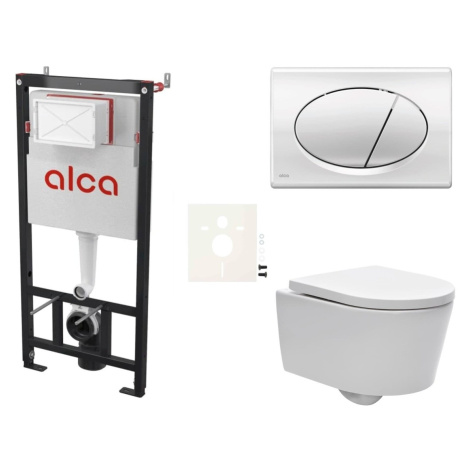 Cenově zvýhodněný závěsný WC set Alca do lehkých stěn / předstěnová montáž+ WC SAT Brevis SIKOAS