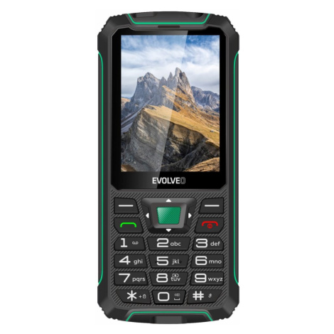 EVOLVEO StrongPhone W4, IP68 odolný Dual SIM telefon, 2,8"LCD, 2500mAh, Powerbanka, černo-zelený