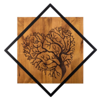 Wallity Nástěnná dřevěná dekorace TREE III hnědá/černá