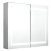 Shumee LED Koupelnová skříňka se zrcadlem - betonově šedá, 80 × 12 × 68 cm