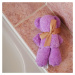 Dudlu Ručník na obličej - fialový medvídek s mašlí