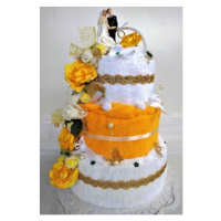 VER Textilní dort třípatrový žluto/bílý