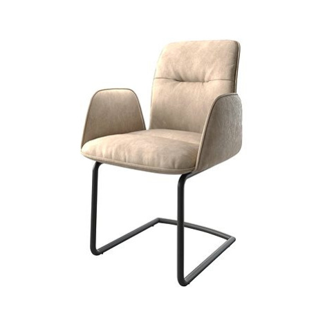 DELIFE Jídelní židle Vinja-Flex béžová vintage konzolová podnož kulatá černá