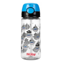 NUBY Láhev sportovní netekoucí s brčkem 530 ml, modrá, 4+