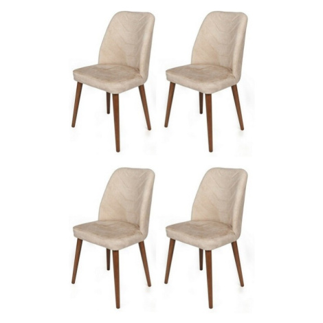 Sada jídelních židlí Dallas Beige and Brown, 4 ks, 4 ks Hanah Home