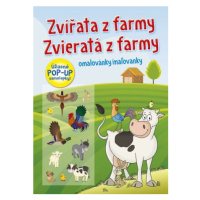 Omalovánky/Maľovanky - Zvířata z farmy / Zvieratá z farmy (+ úžasné POP-UP samolepky)