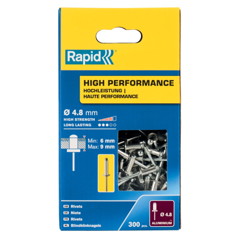 Nýty hliníkové Rapid High Performance 4,8×12 mm 300 ks