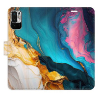 iSaprio Flip pouzdro Colourful Marble pro Xiaomi Redmi Note 10 5G