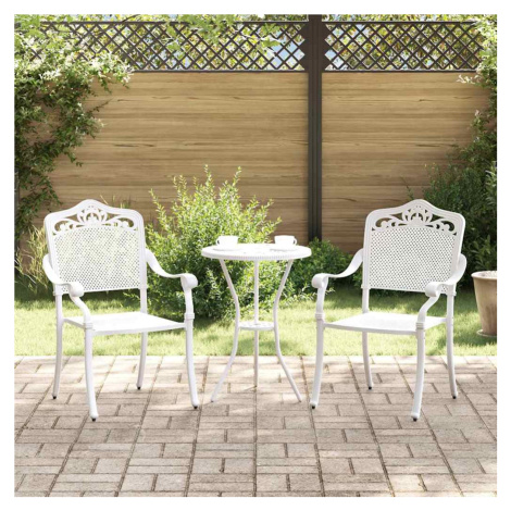 vidaXL Zahradní křeslo 2 pcs Bílá 64 x 62 x 93cm Hliník