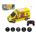 Auto RC ambulance plast 20cm na dálkové ovládání 27MHz na baterie se světlem v krabici 28x13x11c