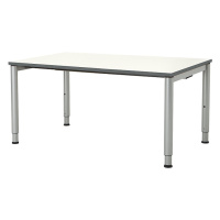 mauser Obdélníkový stůl s nohami z kruhové trubky, v x š 650 - 850 x 1600 mm, deska bílá, podsta