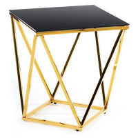 HowHomely Konferenční stolek DIAMANTA 50x50 cm zlatá/černá