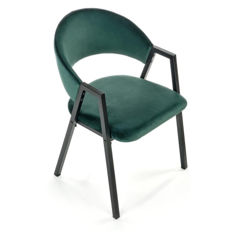 Židle K473 látka velvet/kov tmavě zelená BAUMAX