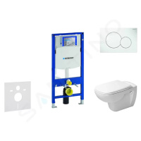 GEBERIT Duofix Modul pro závěsné WC s tlačítkem Sigma01, alpská bílá + Duravit D-Code WC a sedát