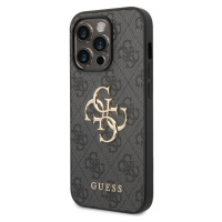 Zadní kryt Guess PU 4G Metal Logo pro Apple iPhone 15 Pro Max, šedá