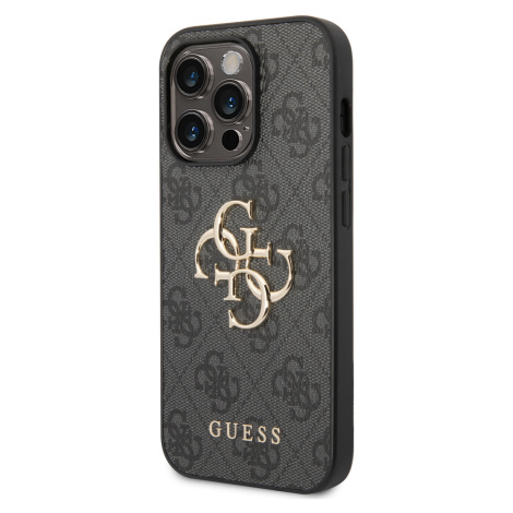 Zadní kryt Guess PU 4G Metal Logo pro Apple iPhone 15 Pro Max, šedá