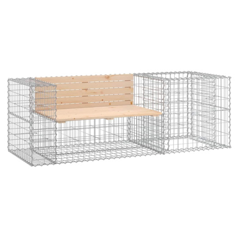 vidaXL Zahradní lavice s gabionovým košem masivní borové dřevo