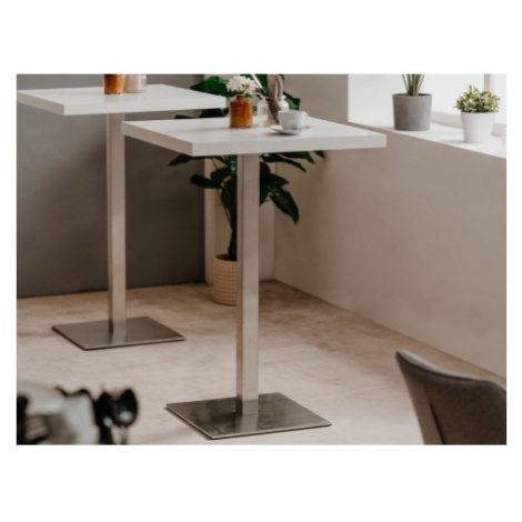 Barový stůl Quadrato 70x70 cm, bílý/nerez Asko