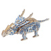 Woodcraft construction kit Dřevěné 3D puzzle Achelousaurus modro-hnědé