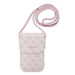 Guess PU 4G Metal Logo Script Phone Bag Pink