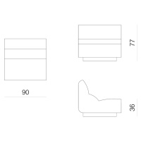 Prostoria designové sedačky Layout Sofa Seat M