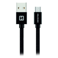 SWISSTEN datový kabel USB-A - micro USB, opletený, 1.2m, černá - 71522201