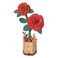 RoboTime Dřevěné 3D puzzle Červená kamélie