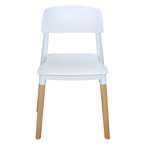 Jídelní židle GAMA —  masiv buk/plast, bílá
