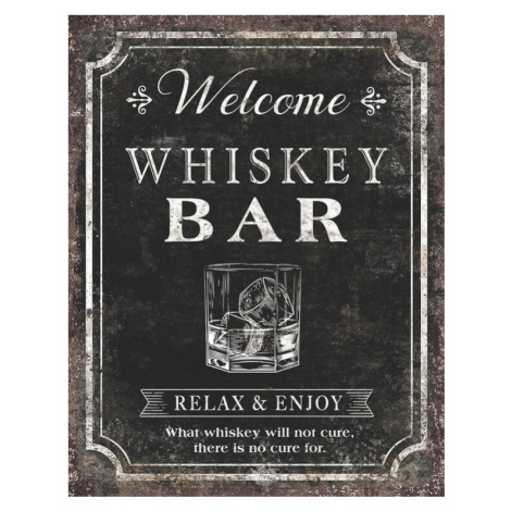 Plechová cedule Whiskey Bar, 31,5 × 40 cm