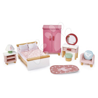 Dřevěný nábytek do ložnice Dovetail Bedroom Set Tender Leaf Toys 9dílná souprava s komplet vybav