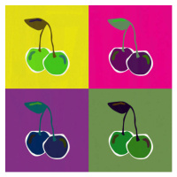 Ilustrace Pop Art Cherry Vector, LucidSurf, 40 × 40 cm