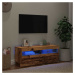 vidaXL TV stolek s LED old wood 100 x 35 x 40 cm kompozitní dřevo