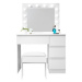 Aga Toaletní stolek MRDT09 se zrcadlem a osvětlením + taburet, matný bílý
