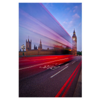 Umělecká fotografie London Big Ben Bus Lane, Renee Doyle, (26.7 x 40 cm)
