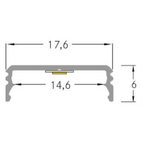 BRUMBERG BRUMBERG Jeden LED profil pro povrchovou montáž, hliníkový, plochý, 3 metry