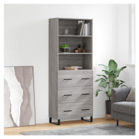 vidaXL Skříň highboard šedá sonoma 69,5 x 34 x 180 cm kompozitní dřevo