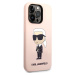 Karl Lagerfeld Liquid Silicone Ikonik NFT kryt iPhone 14 Pro růžový