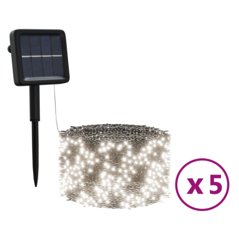 vidaXL Solární světelné řetězy 5 ks 5x200 LED studené bílé dovnitř/ven