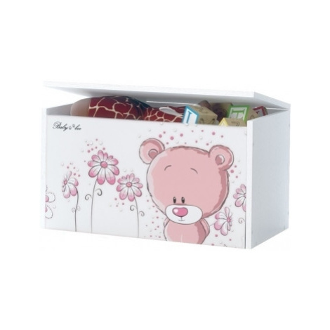 Box na hračky, truhla Medvídek STYDLÍN růžový BabyBoo
