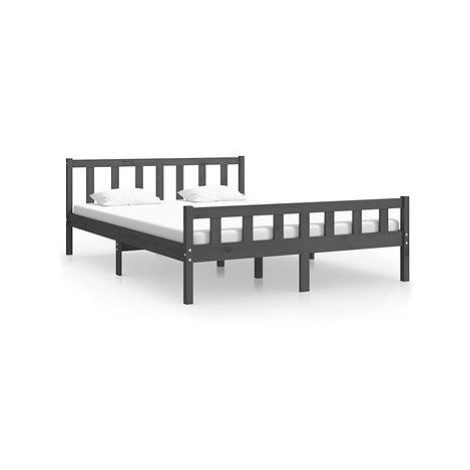 Rám postele šedý masivní dřevo 120 × 200 cm, 810676 SHUMEE
