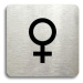 Accept Piktogram "WC ženy IV" (80 × 80 mm) (stříbrná tabulka - černý tisk bez rámečku)