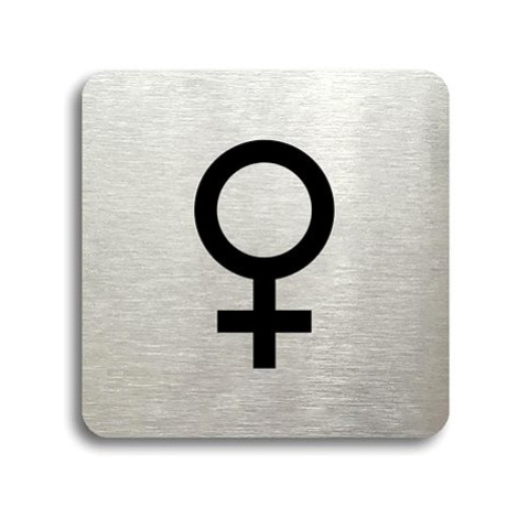 Accept Piktogram "WC ženy IV" (80 × 80 mm) (stříbrná tabulka - černý tisk bez rámečku)