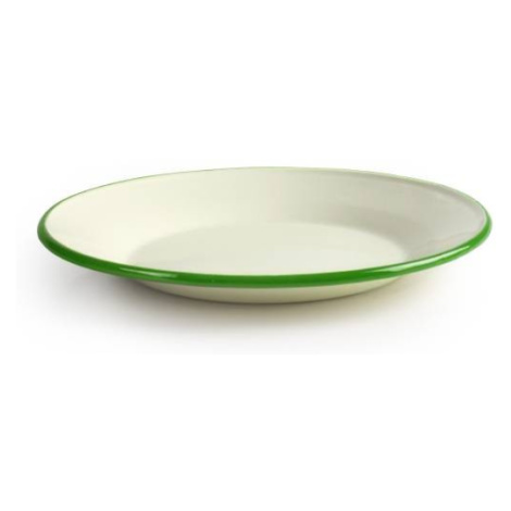 Smaltovaná talíř se zeleným okrajem 22cm - Ibili