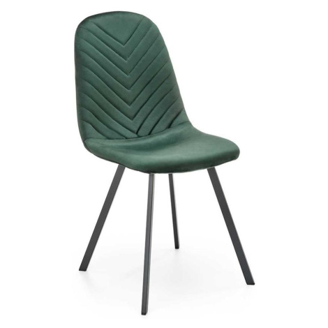 Židle K462 samet/kov tmavě zelená 45x57x82 BAUMAX