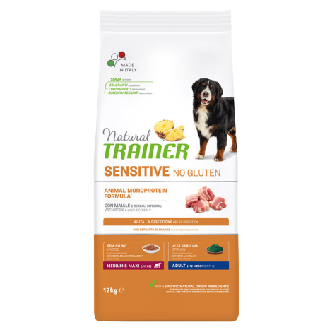 Natural Trainer Sensitive No Gluten Adult Medium/Maxi - vepřové - 2 x 12 kg