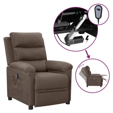 vidaXL Elektrické polohovací křeslo taupe textil