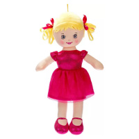 Panenka Viktorka baby soft textilní 32cm tmavě růžová na baterie CZ Světlo Zvuk