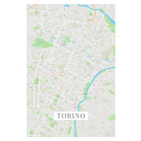 Mapa Turín color, 26.7x40 cm