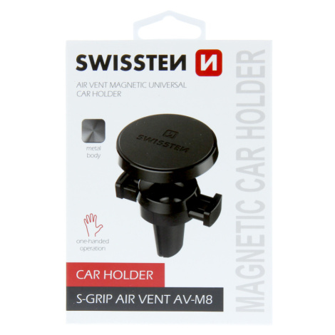 Magnetický držák do ventilace auta Swissten S-Grip AV-M8, černý
