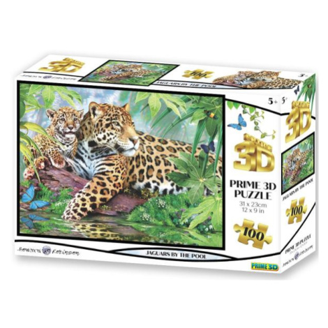 PRIME 3D PUZZLE - Jaguáry u bazénu 100 ks Sparkys